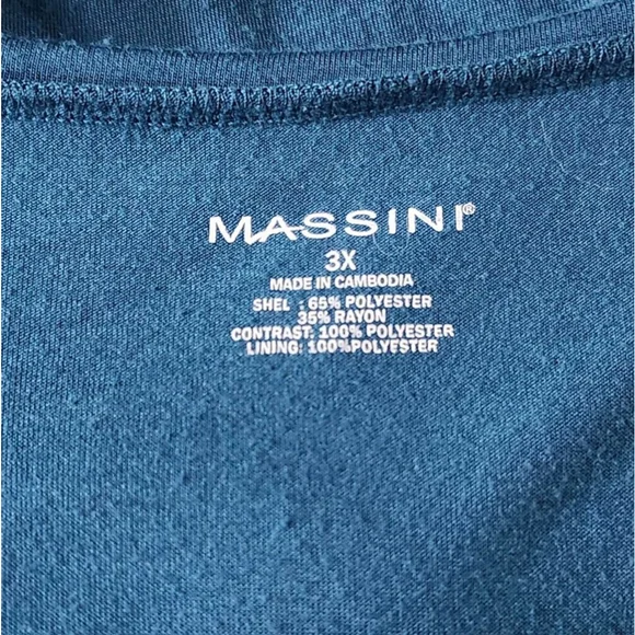 Women's Massini Top Size 3X Blue Sequin Embellished - Picture 2 of 3